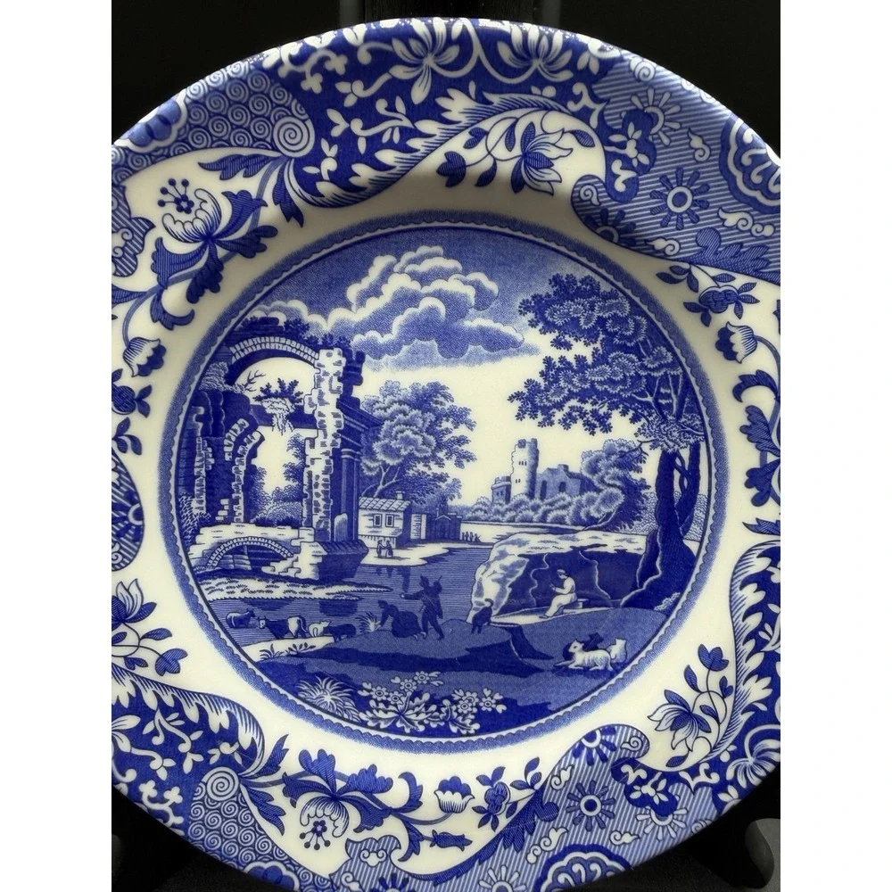 Spode England Blue Italian Blue & White C 1816 Salad Plate 7.5